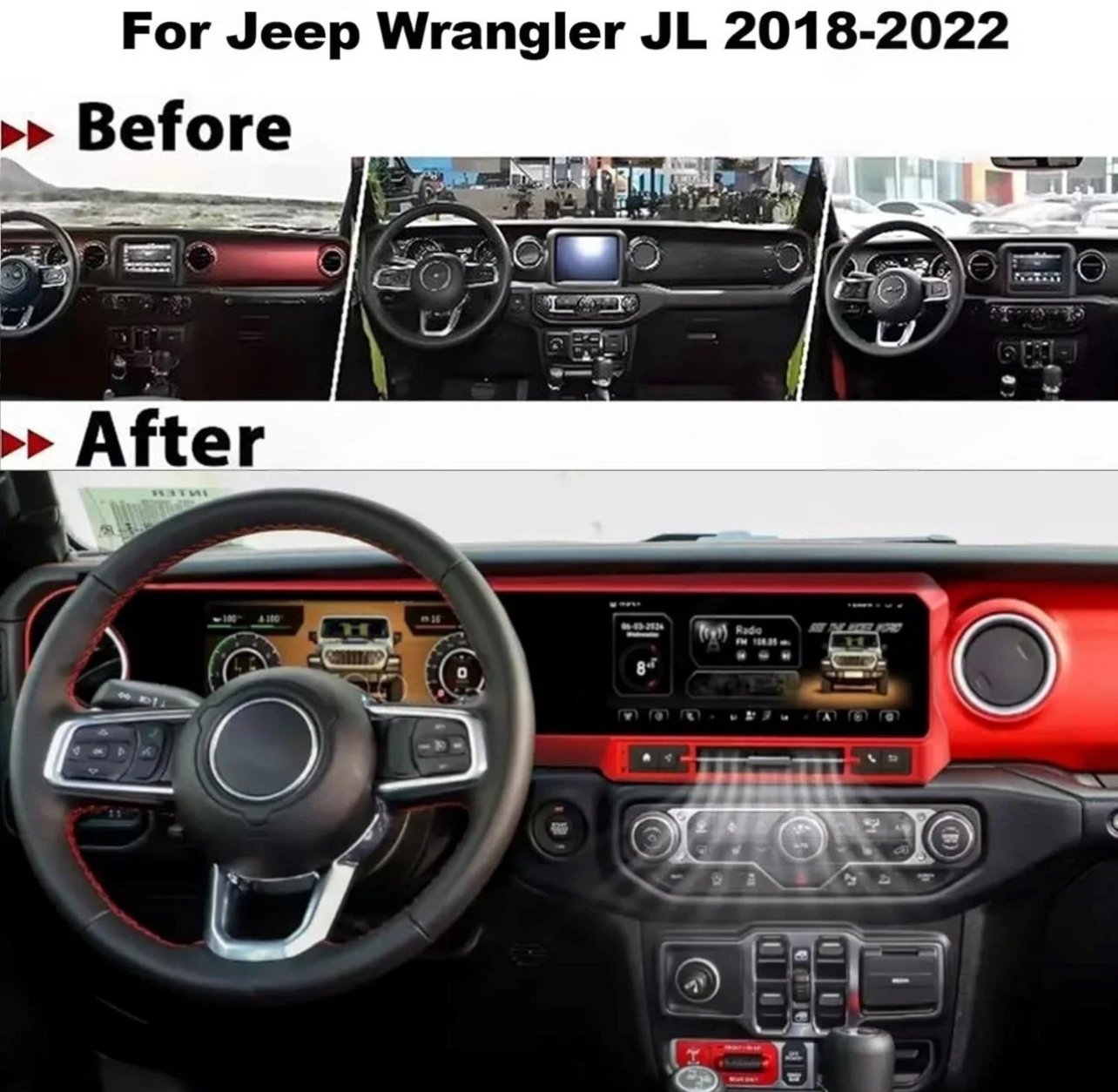 Jeep Wrangler JL / Gladiator Dual-Screen Radio Upgrade