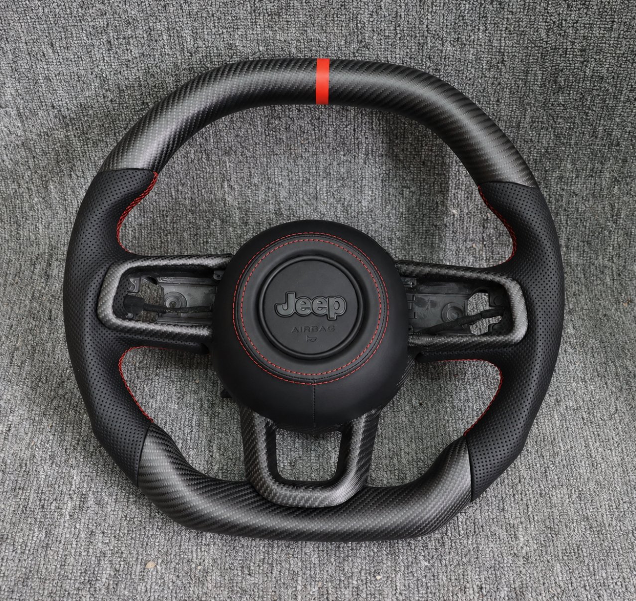 Real Matte Carbon Fiber Steering Wheel – Jeep Wrangler JL / Gladiator JT
